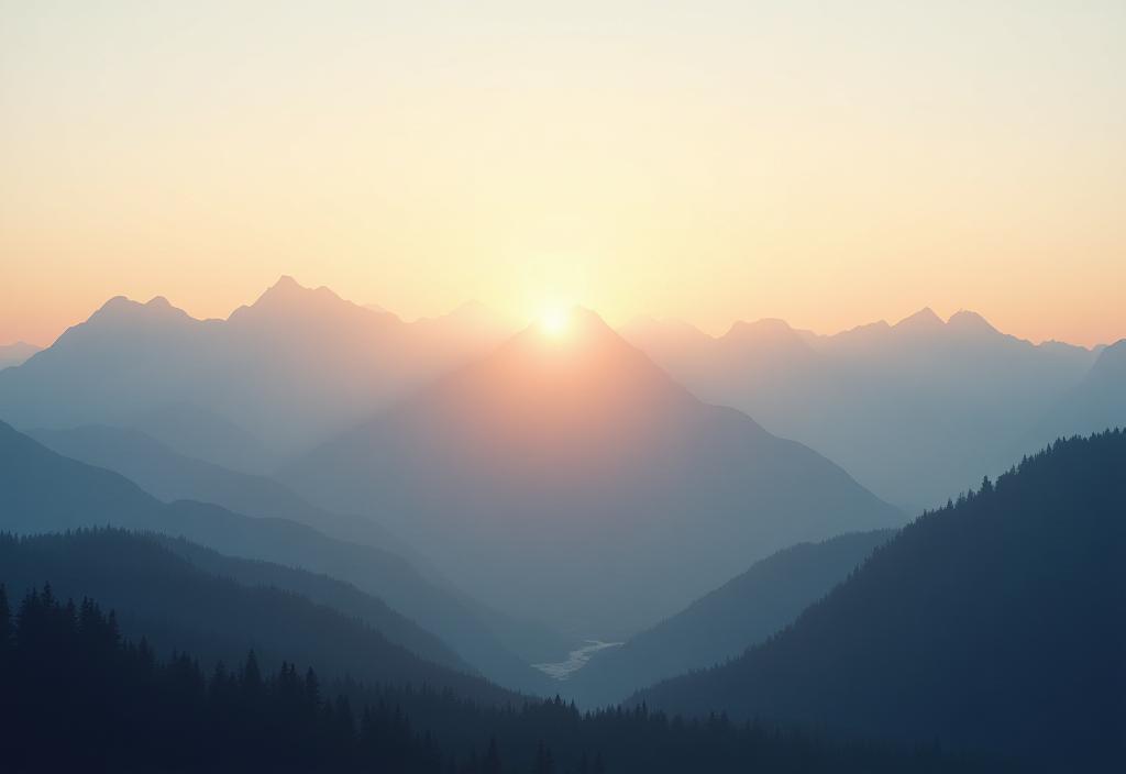 Alpines Panorama bei Sonnenaufgang